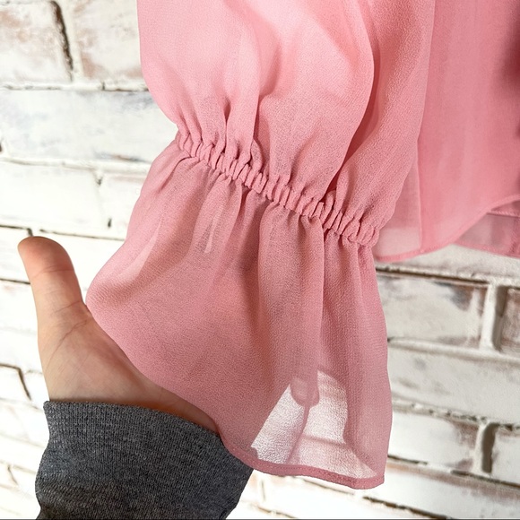 Rachel Parcell pink ruffle blouse top size small - Picture 3 of 8